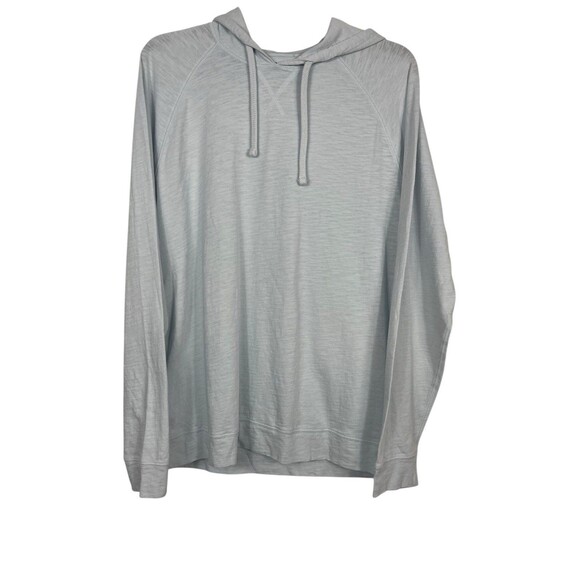 Vince Unisex Sweater L Light Blue Hoodie Pullover Slub Soft Cotton Athleisure - Picture 3 of 11